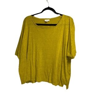 J. Jill Mustard Yellow Linen Blouse
